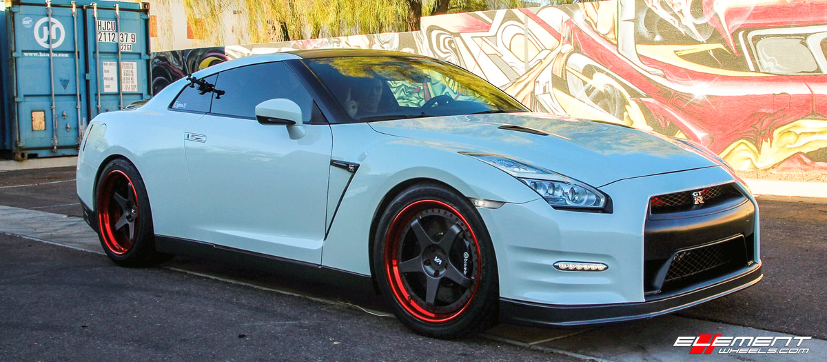 20 inch Variant GTR-3P Gunmetal w/ Blood Red Translucent on 2009 Nissan GTR