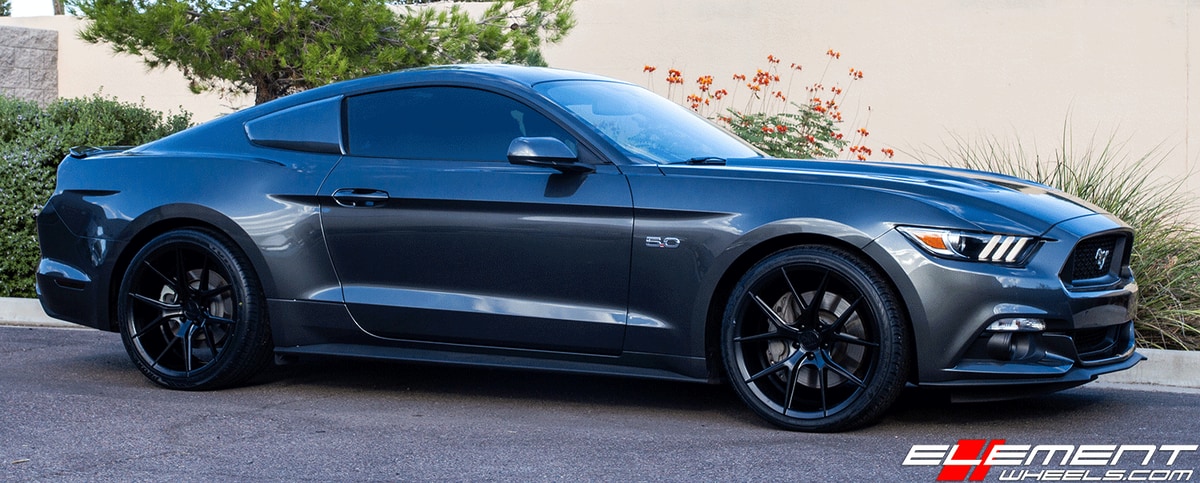 20 inch Verde V99 Axis Satin Black on 2017 Ford Mustang GT w/ Base Brakes