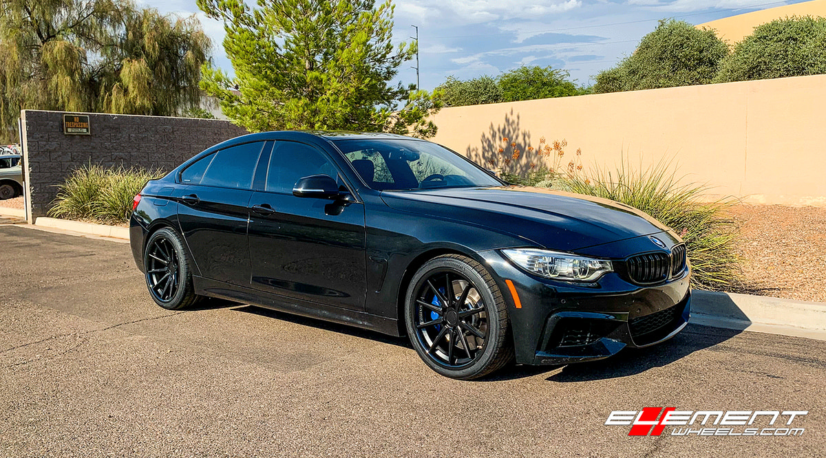 19 Inch Ferrada FR4 Matte Black w/ Gloss Black Lip on 2015 BMW 435i Gran Sport