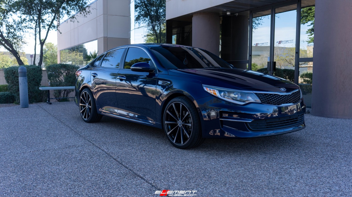 20 Inch Curva Concepts C10N in Gloss Black Machined on a 2016 Kia Optima
