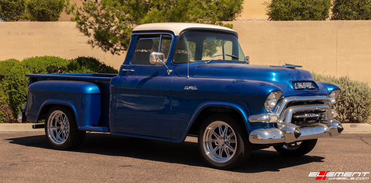 Staggered 18" Forged US Mag U110 Rambler 2 Piece on a 1955 GMC100 Custom