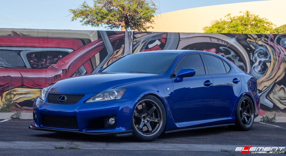 18 Inch Volk Te37 SL in Gloss Gunmetal Machined on a 2011 Lexus ISF