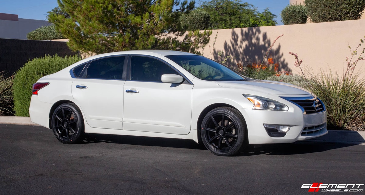 18 Inch Motegi MR142 In Satin Black on a 2014 Nissan Altima