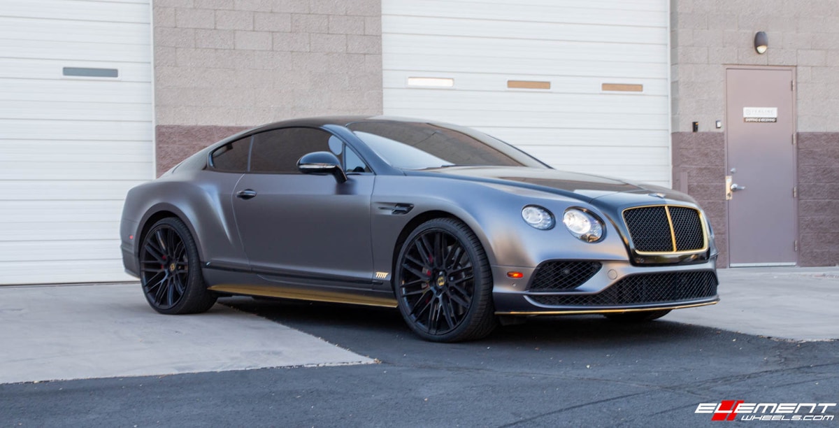 Staggered 22 Inch Savini BM13 in All Gloss Black on a 2016 Bentley Continental GT