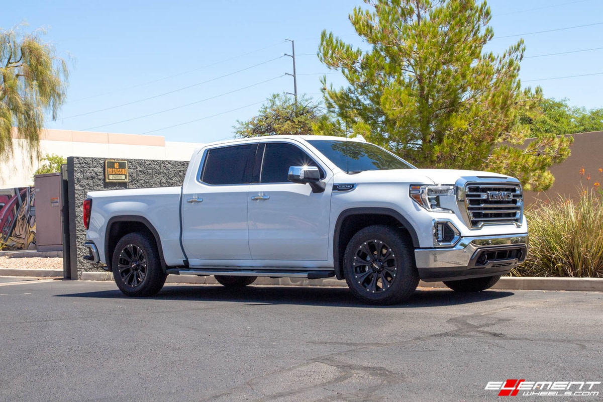 20 Inch Helo HE901 in Satin Black on a 2020 GMC Sierra 1500