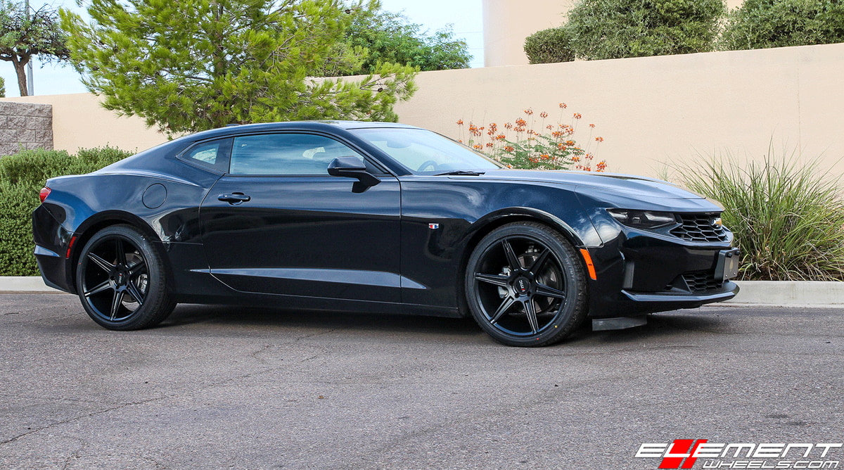20 inch KMC KM711 Prism Satin Black on 2019 Chevrolet Camaro