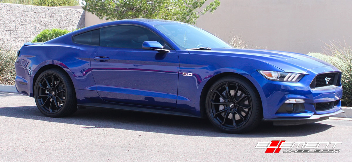 20 inch American Racing AR932 Splitter Satin Black on 2018 Mustang GT Base