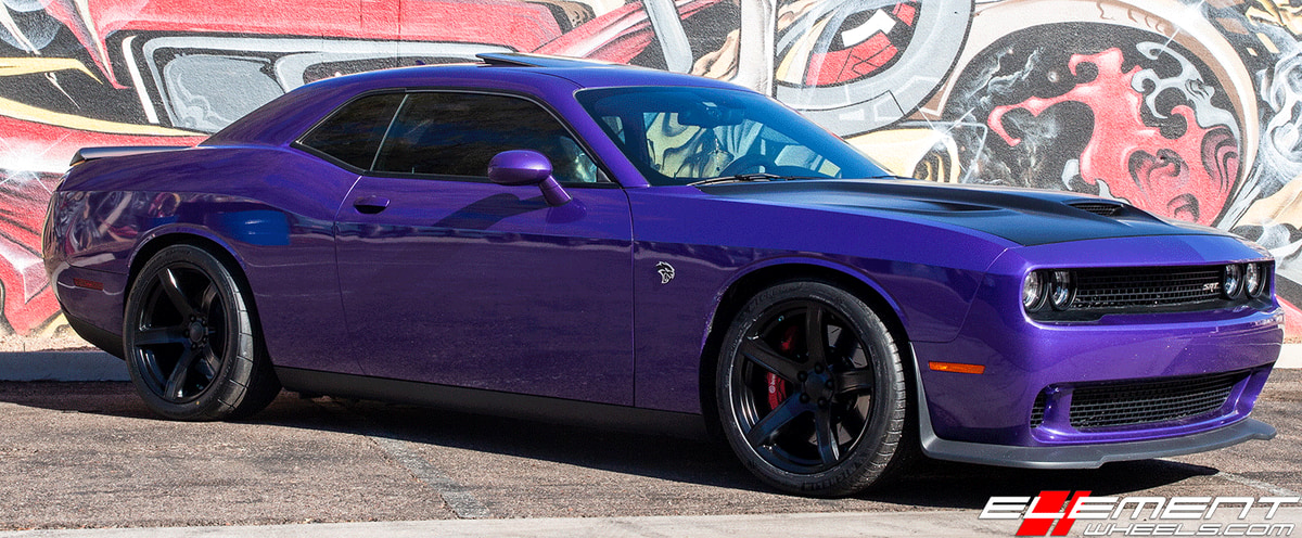 20 inch Hellcat Replica V1185B Satin Black on 2016 Dodge Challenger Hellcat w/6 Piston Brakes