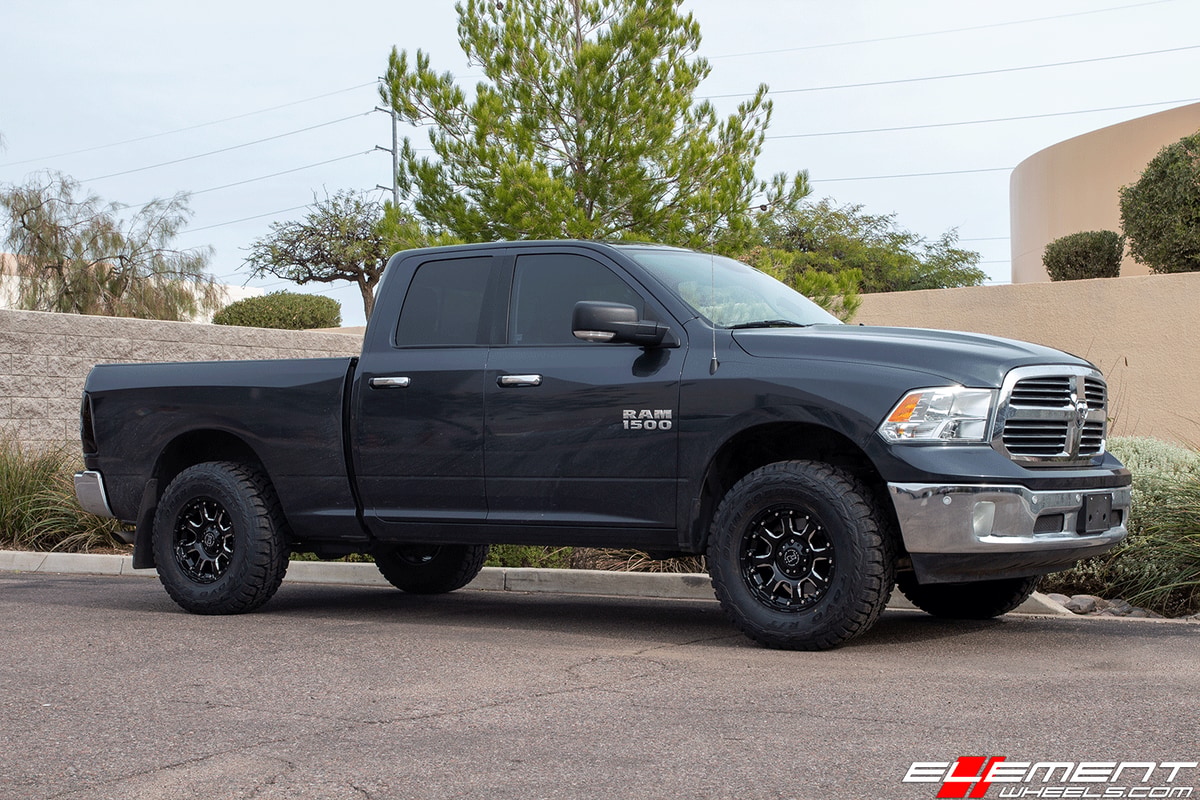 17 inch Black Rhino Sierra Gloss Black w/ Milled Spokes on 2017 Dodge Ram 1500 4WD