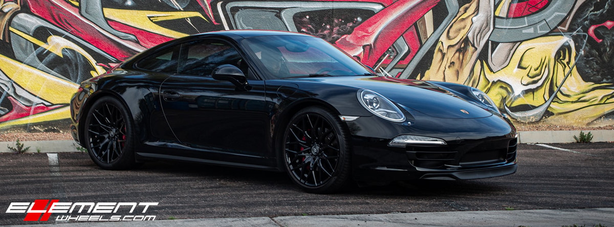 Staggered 20 Inch Lexani Morroco in Gloss Black on a 2019 Porsche 911 Carrera C4S