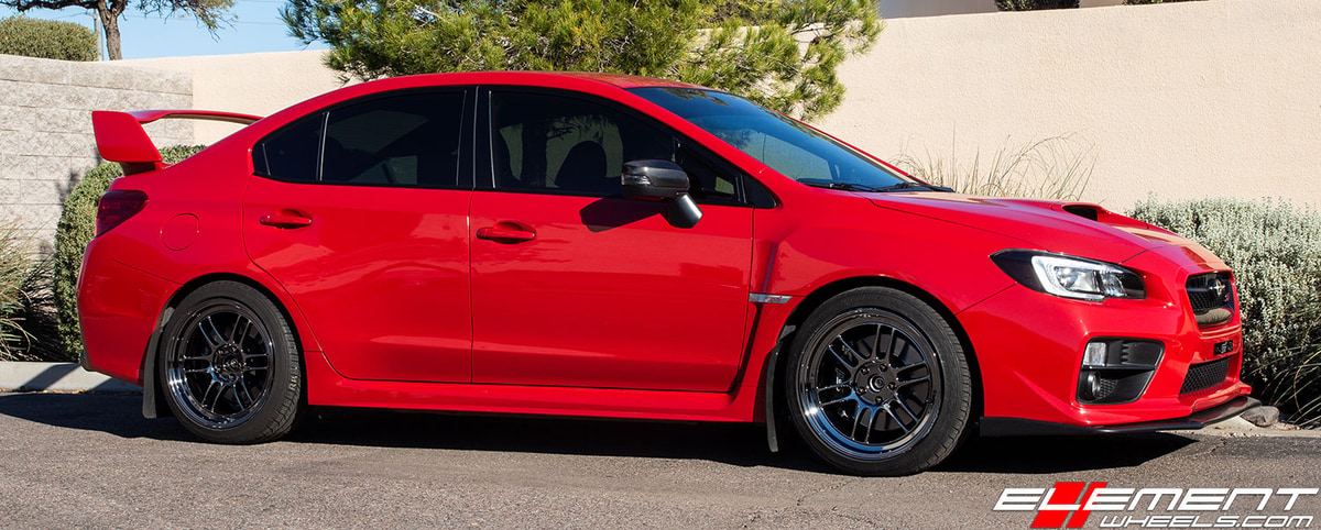18 inch Enkei RPF1 Super Black Chrome on 2017 Subaru WRX STI