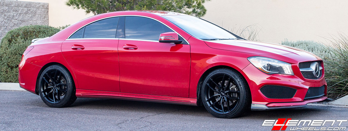 18 inch Niche Vosso Satin Black on 2014 Mercedes Benz CLA250