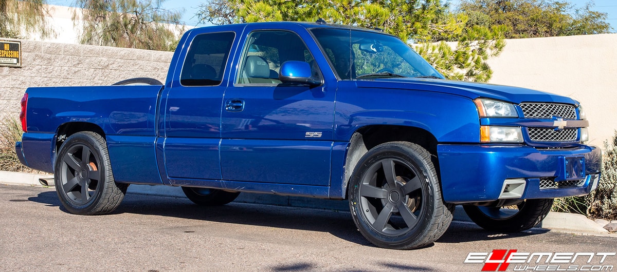 22 inch Silverado SS Replica  Wheel All Matte Black V1130B on 2003 Chevrolet Silverado SS AWD
