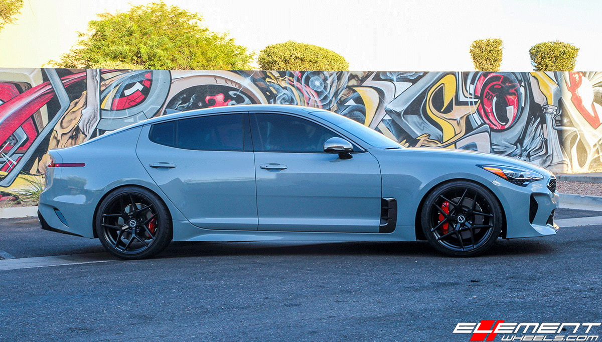 20 inch Brixton Forged RF7 Satin Black on 2019 Kia Stinger GT