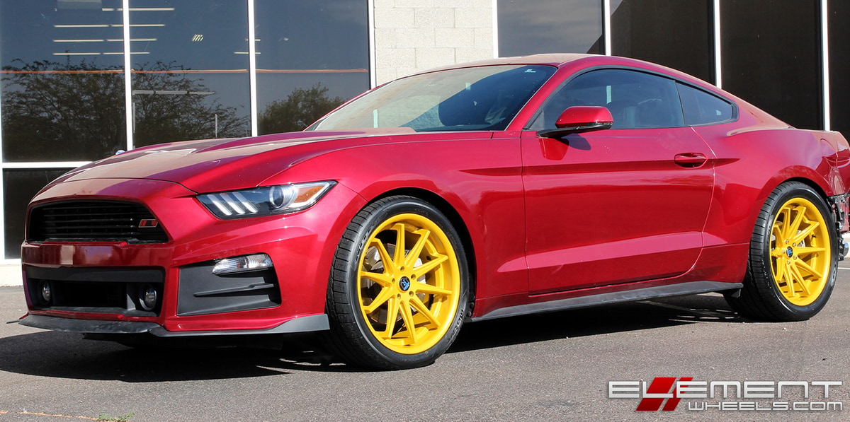 20 inch Rohana RC10 STI Gold Staggered on 2015 Ford Mustang Ecoboost w/ Specs