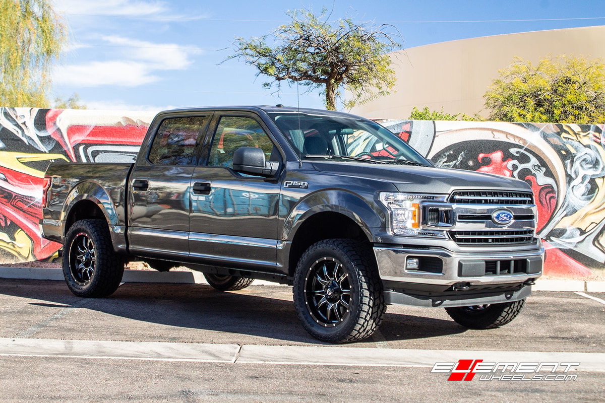 20 inch Fuel Off-Road Vandal Gloss Black Milled D627 on 2018 Ford F-150-XLT (Leveled)
