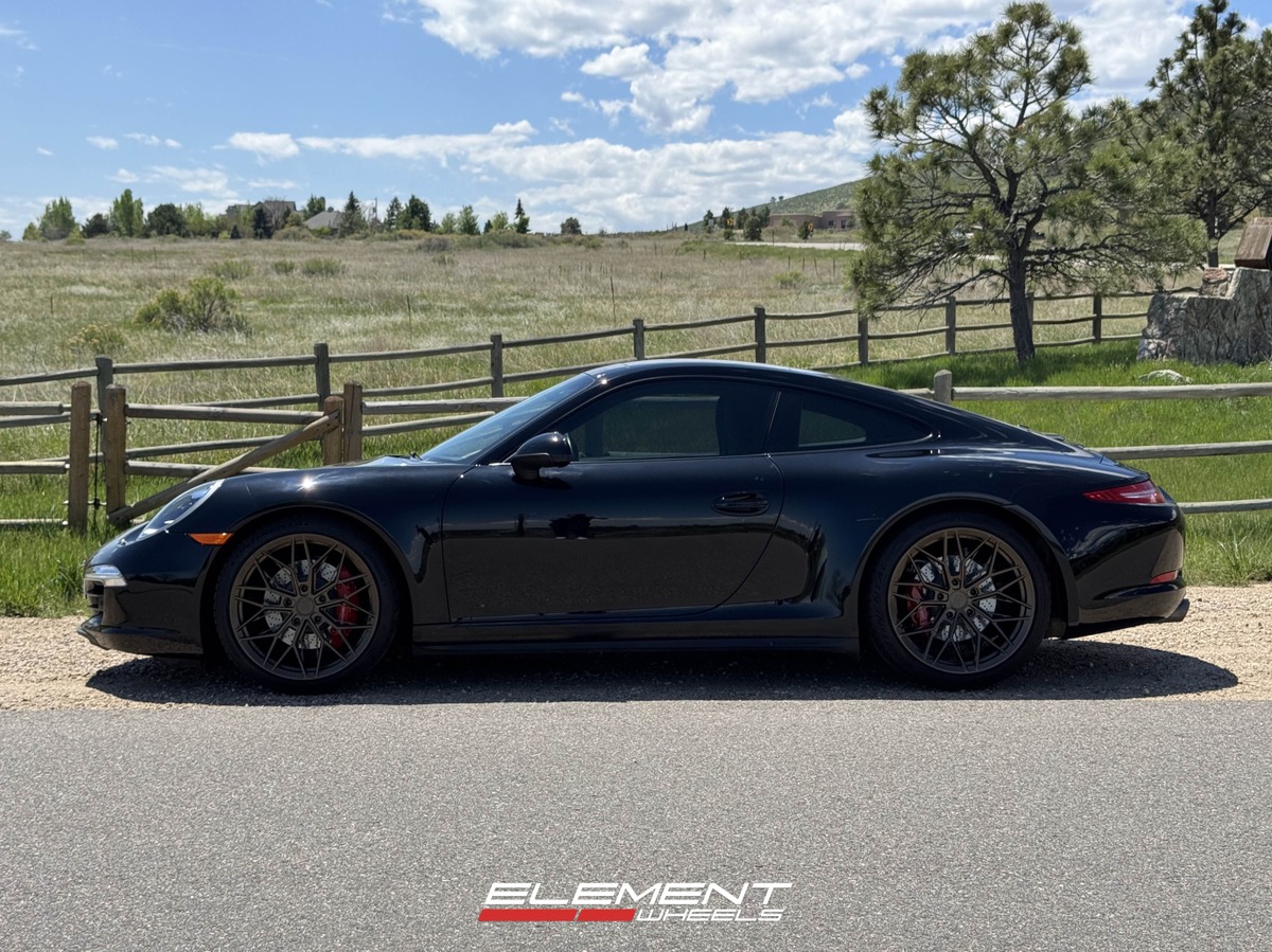 Staggered 20 inch Variant Maxim in Satin Bronze on a 2014 Porsche 911 Carrera 911 4S