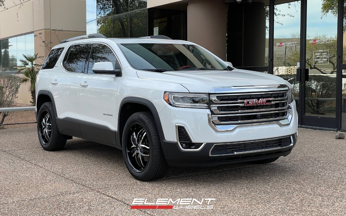 20 Inch Diablo Angel in Black w/ Chrome Inserts on a 2023 GMC Acadia