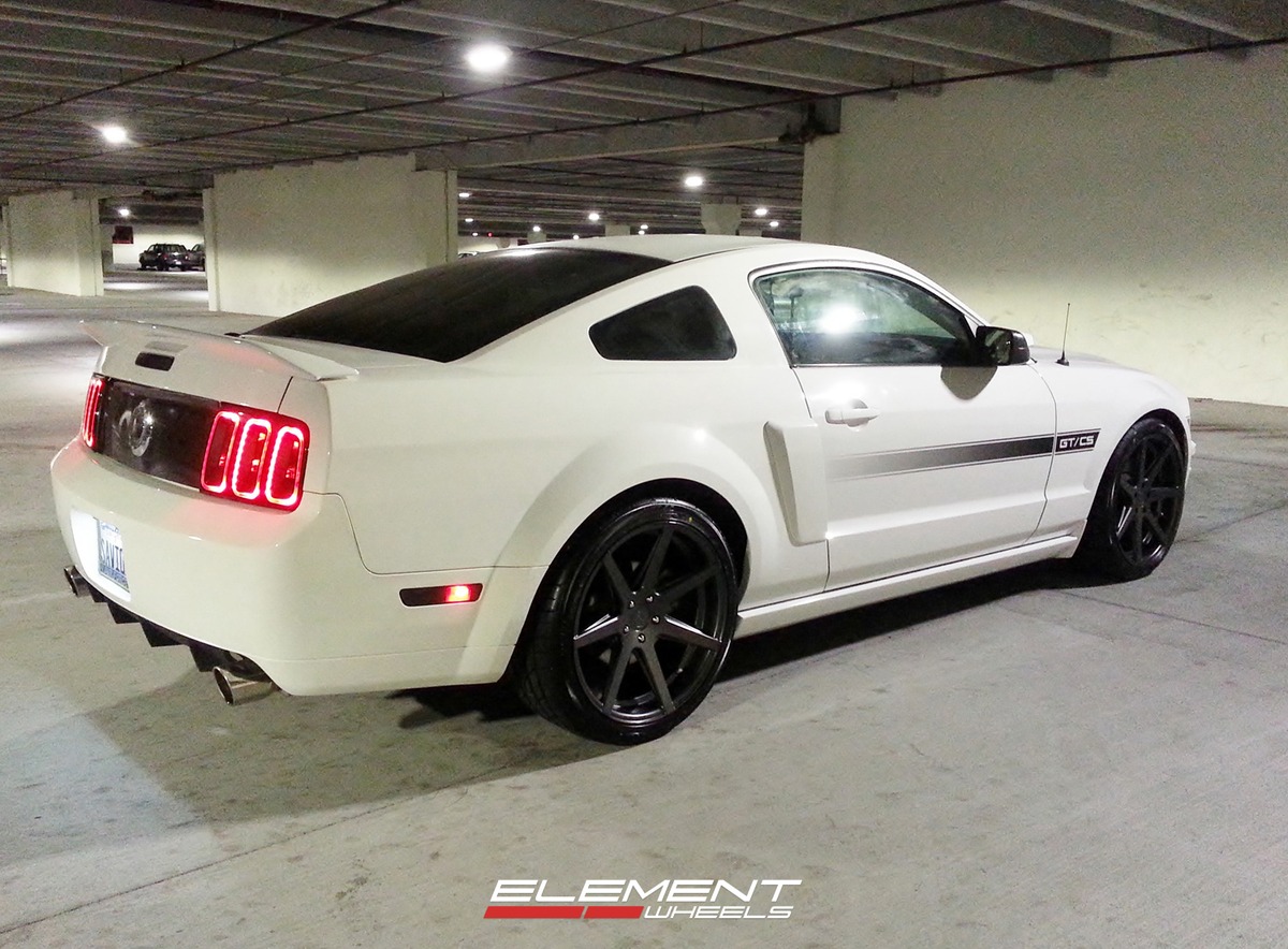 20 inch Rohana RC7 Matte Graphite Staggered on 2009 Ford Mustang California Edition w/ Specs