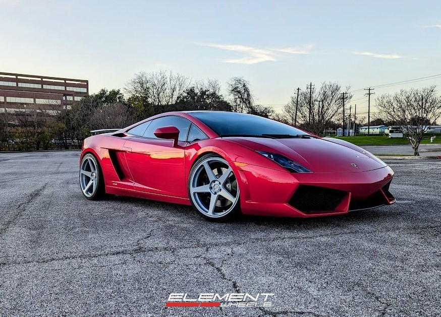 20 inch Staggered Variant Sena in Gloss Silver on a 2012 Lamborghini Gallardo