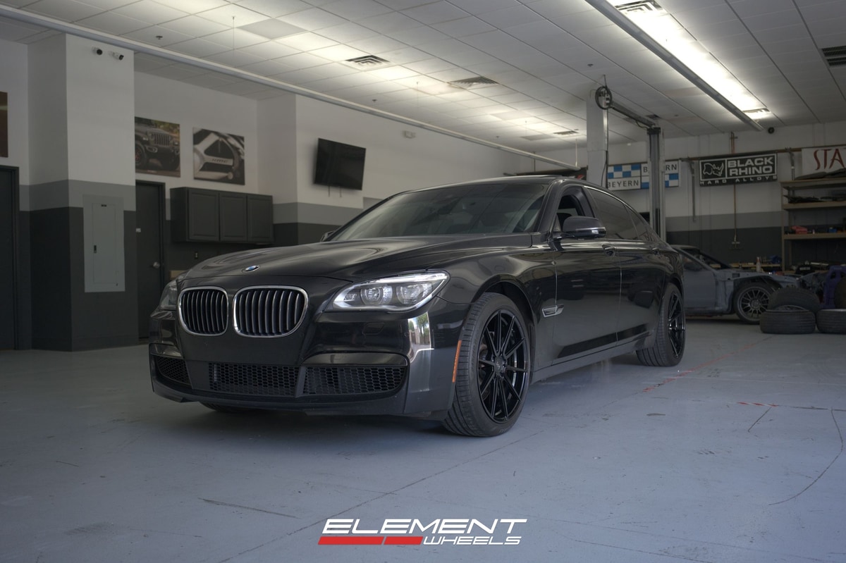 Staggered 20 Inch Variant Argon in Gloss Black on a 2014 BMW 750Li
