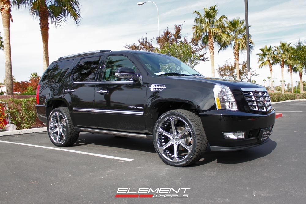 Giovanna Dalar V 6 Chrome Wheels on 2010 Cadillac Escalade w/ Specs