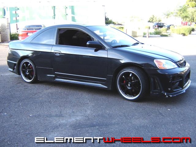 Motegi FF7 Black Wheels on 01 Honda Civic w/ Specs