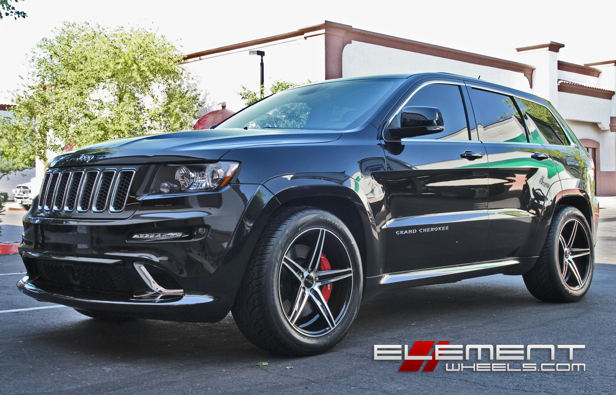 Black Di Forza BM8 Gloss Black/Machined Wheels 2012 Jeep Grand Cherokee SRT8 w/ Specs