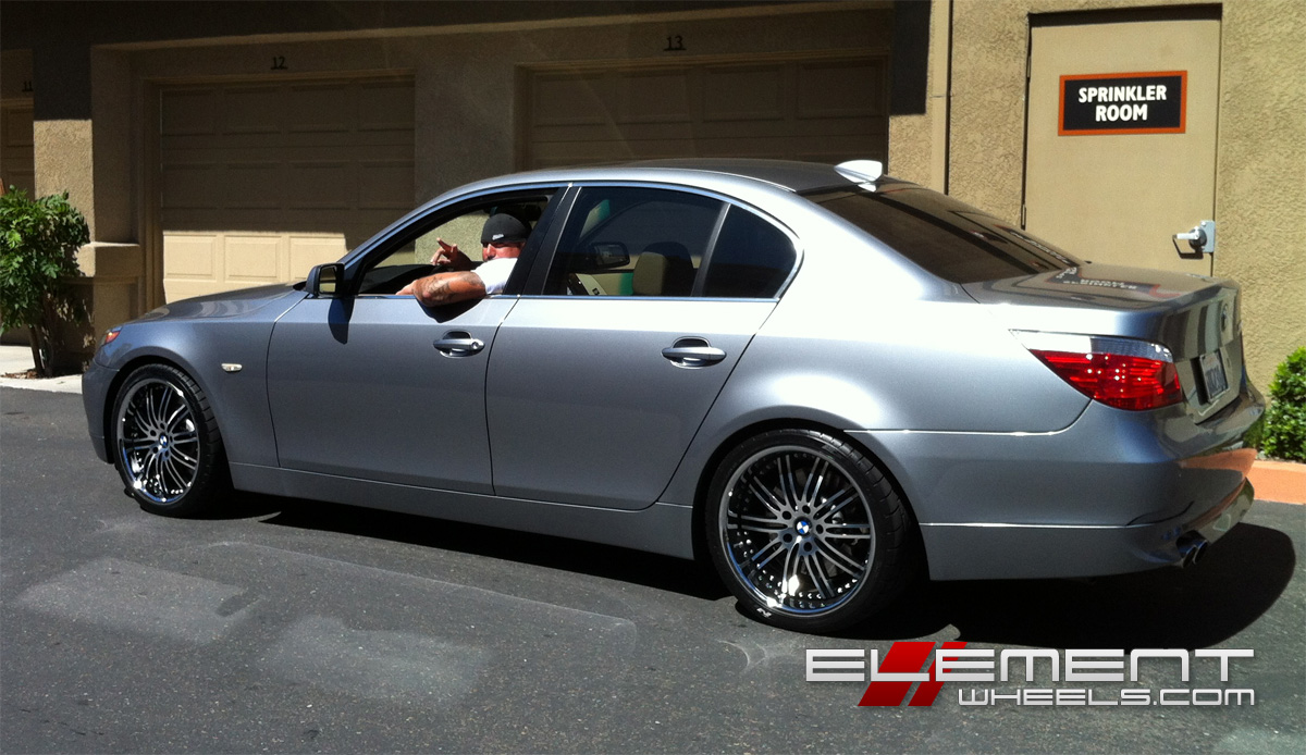 Staggered 19 inch Vertini Hennessey on 2007 BMW 5 Series RWD w/ specs