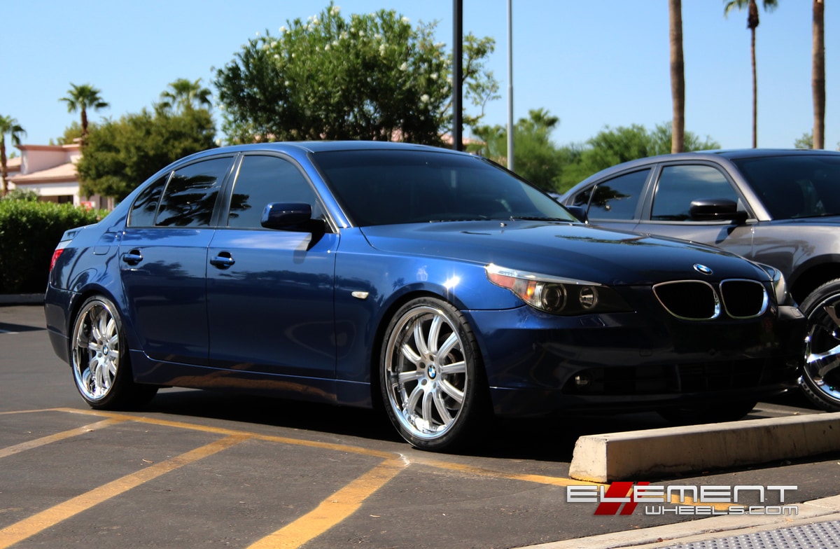 20 inch Staggered Concept One RS10 Silver/Machined on 07 BMW 5 Series w/ Specs