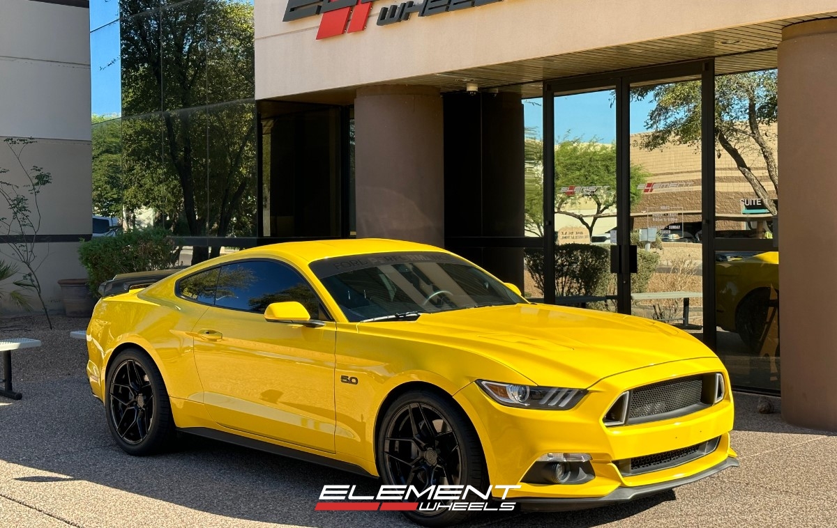 20 inch Staggered Rohana RFX11 Gloss Black on a 2016 Ford Mustang