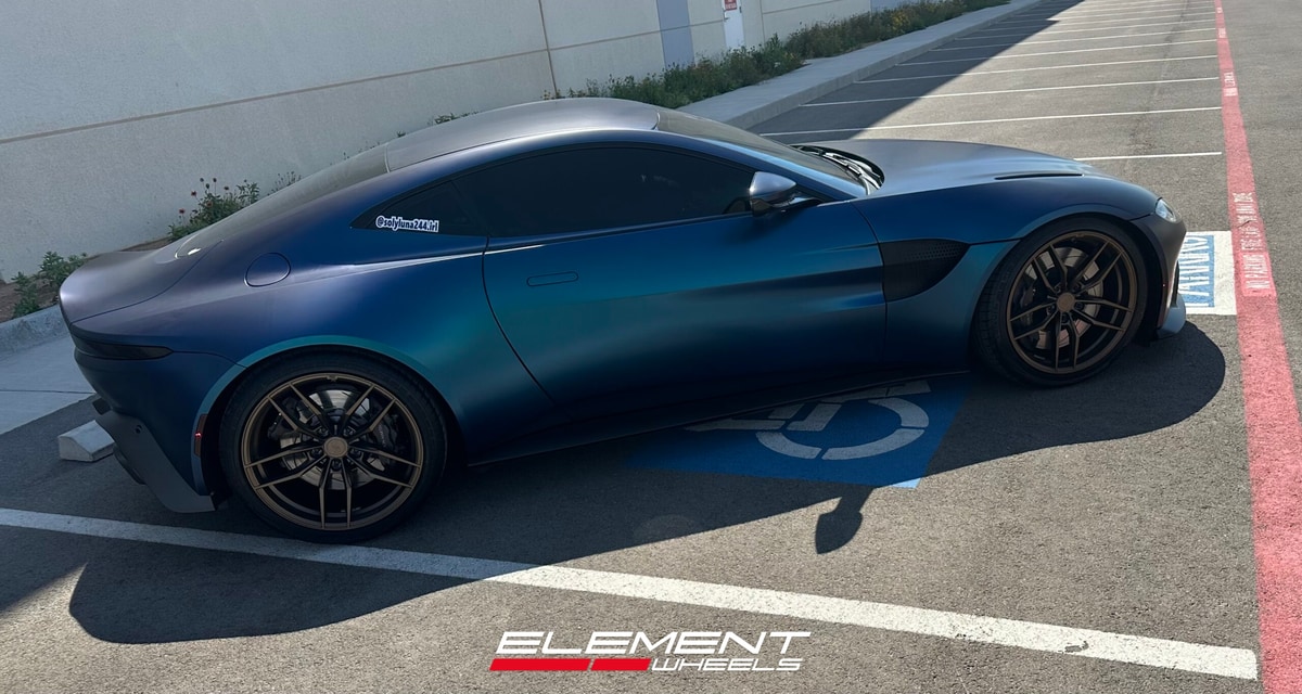 Staggered 20 inch Variant Krypton in Satin Bronze on a 2019 Aston Martin Vantage
