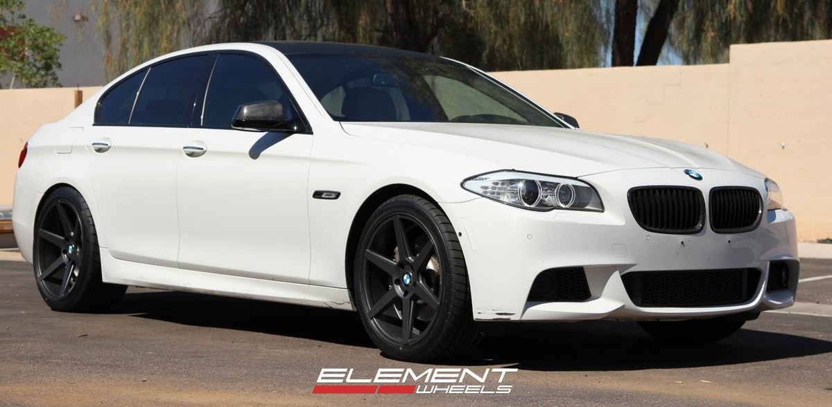 20 inch Stance SC-6 Slate Grey Staggered on 2012 BMW 5 Series 535i w/ Specs