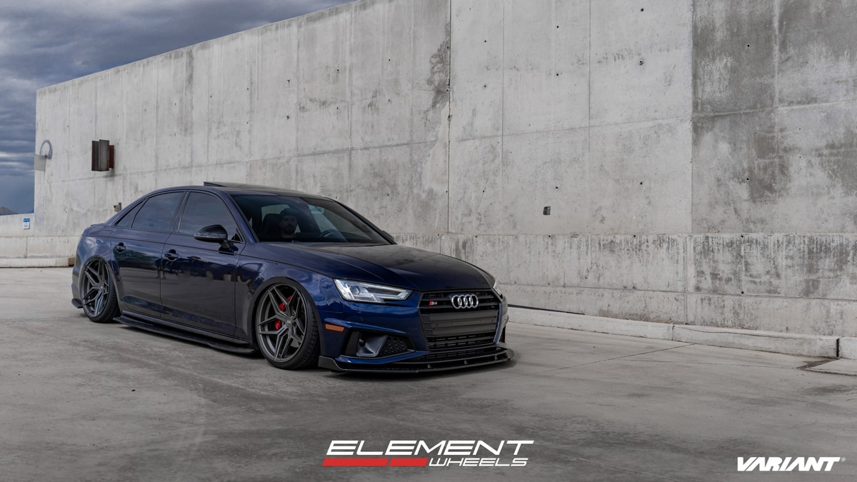 20 inch Variant Xenon Satin Gunmetal on a Bagged 2019 Audi S4