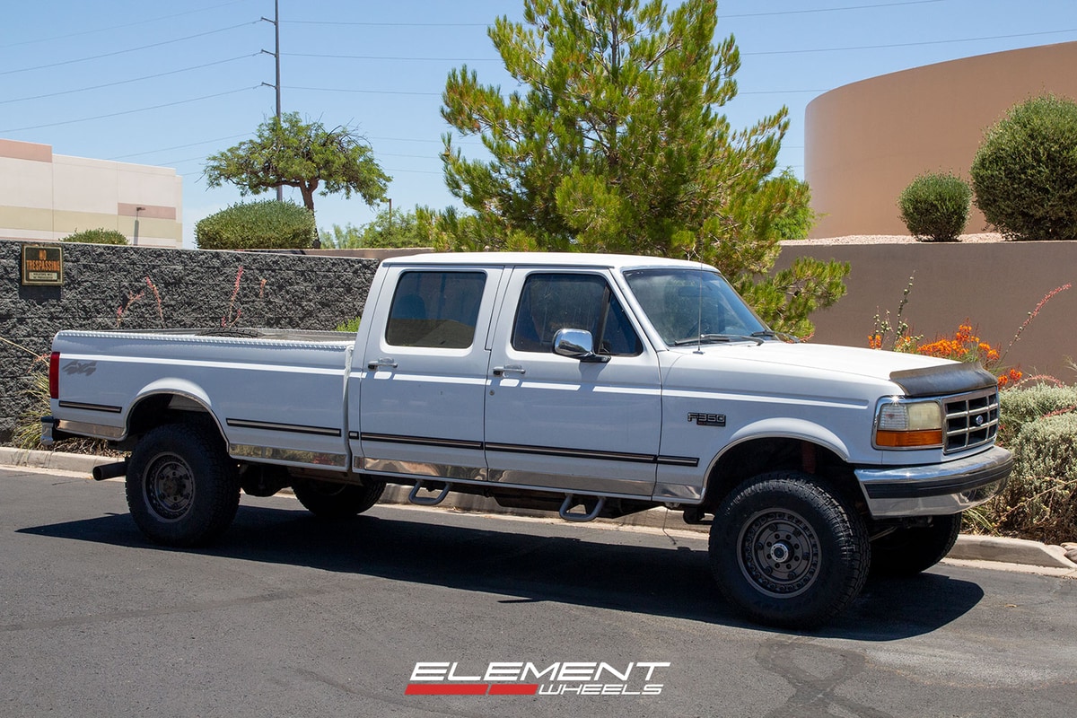 17 inch Black Rhino Armory Matte Gun Black on 1995 Ford F-350 4WD