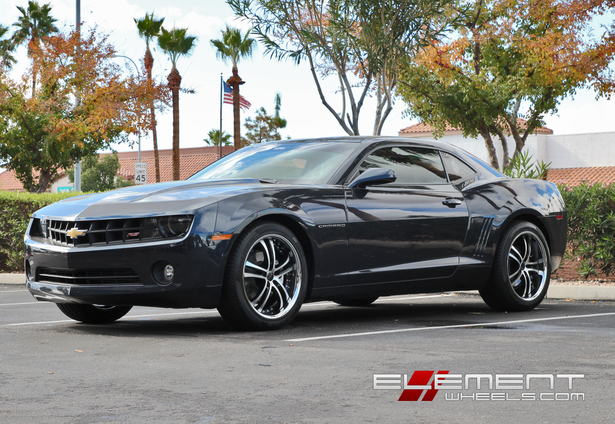 20 inch Staggered Black Di Forza BM6 on 2011 Chevy Camaro w/ Specs