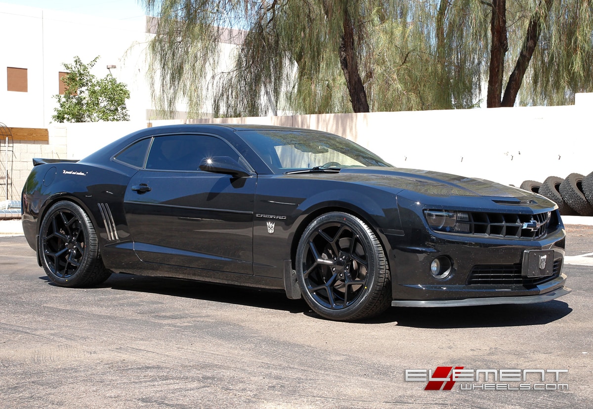 20 inch Staggered MRR 228 Replica Gloss Black on 2010 Chevy Camaro SS w/ Specs