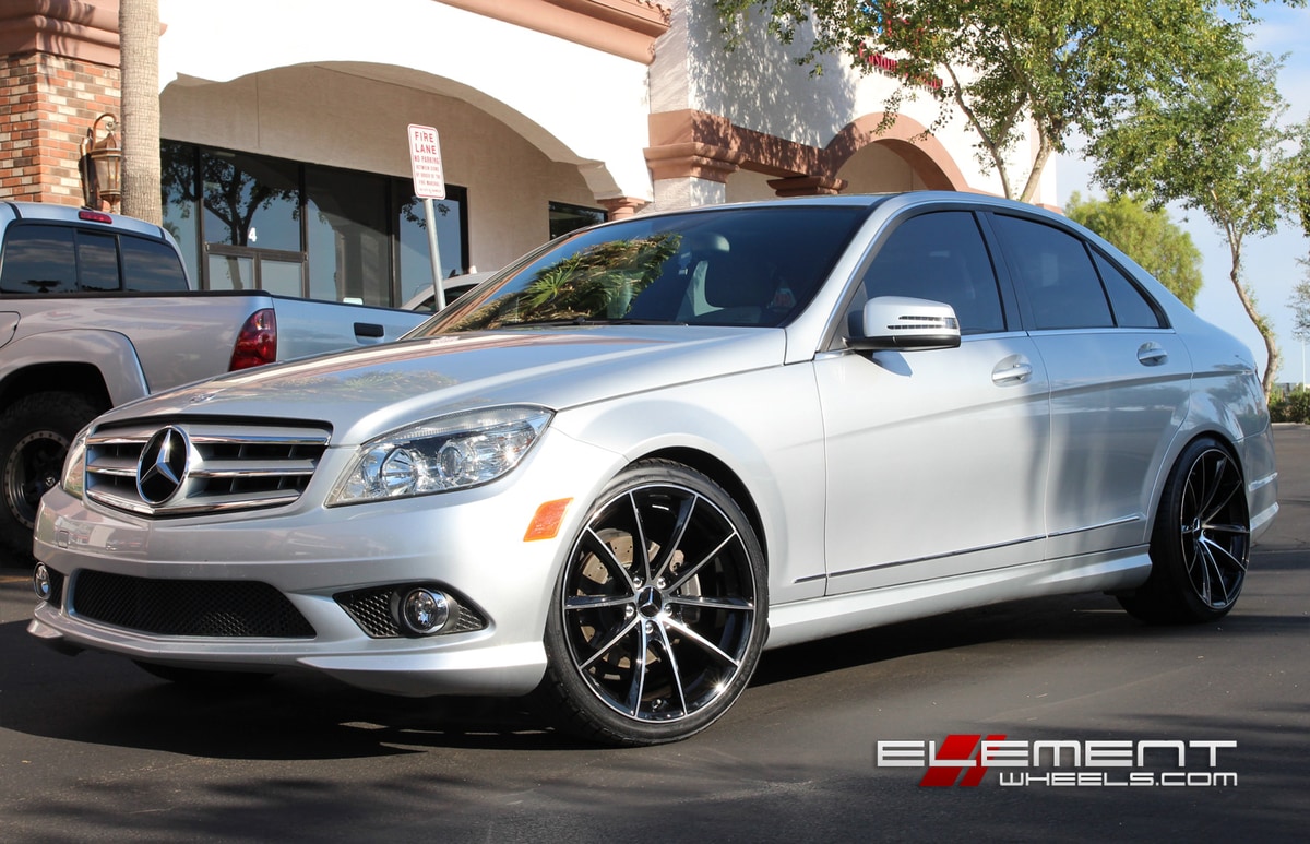 Ace Convex Wheels Black/Machined on 2010 Mercedes C300 w/ Specs