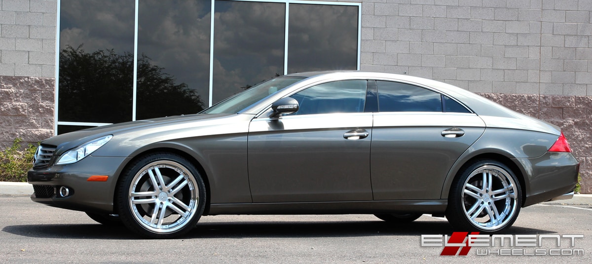 20 inch Staggered Concept One RS-55 Silver w/ Machined Face (Chrome Lip) on 2008 Mercedes CLS550 w/ Specs