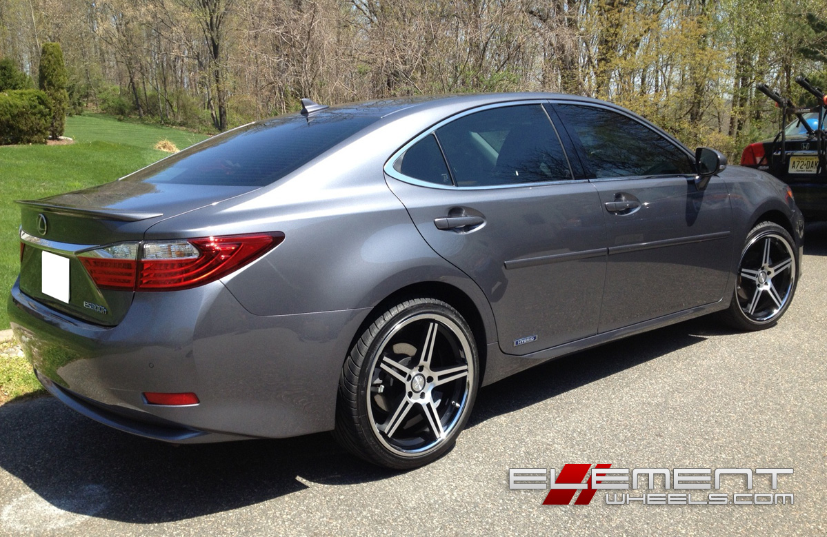Concept One CS-5.0 Wheels Black w/Machined Face on 2013 Lexus ES350 w/ Specs