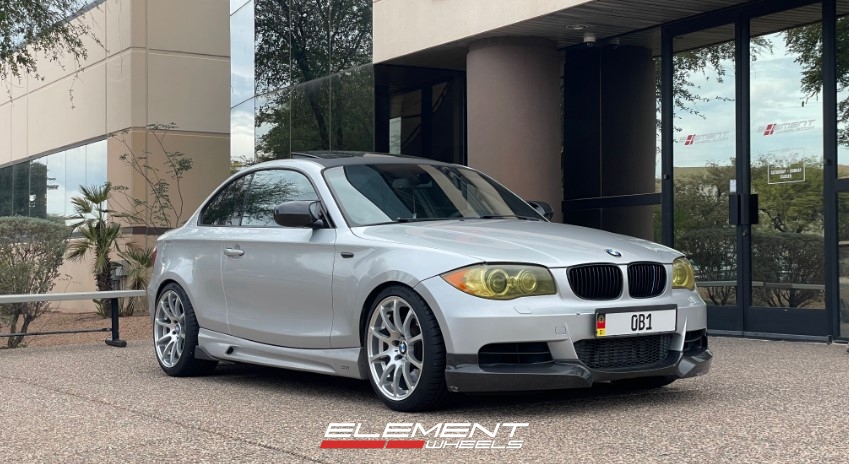 18 inch Staggered VMR V701 Hyper Silver on a 2011 BMW 1 Series