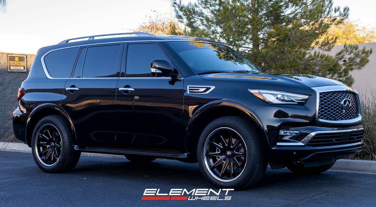22 inch Asanti ABL-29 Gloss Black Milled w/ Chrome Lip on a 2019 Infiniti QX80