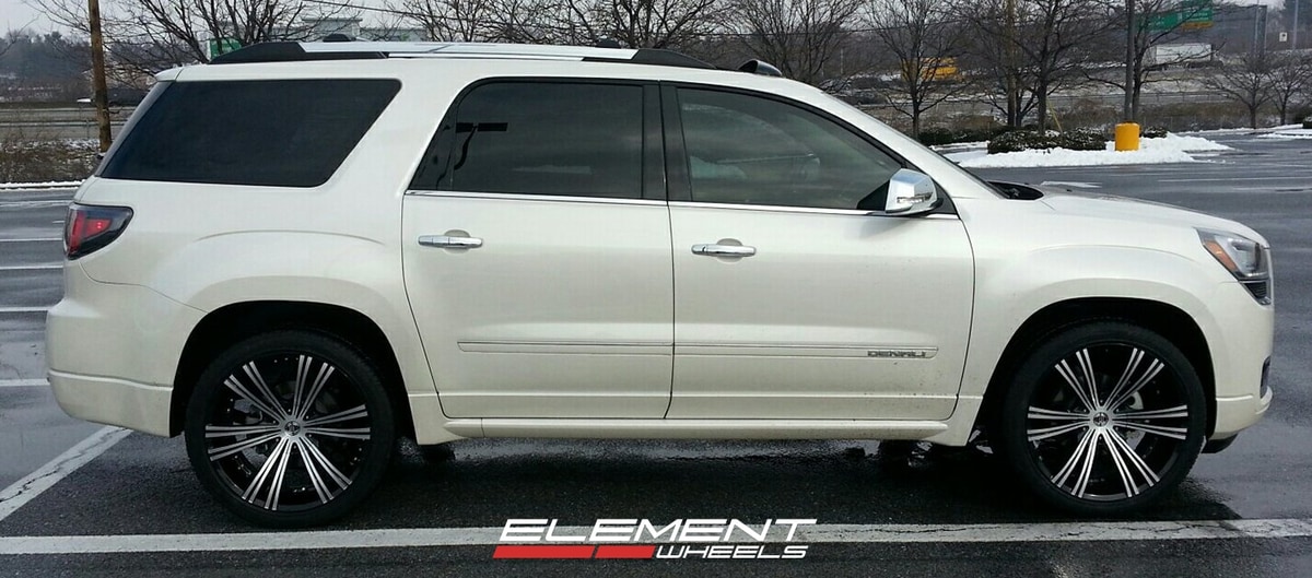 22x9.5 2Crave No12 Black Machined on 2015 GMC Acadia w/ Specs