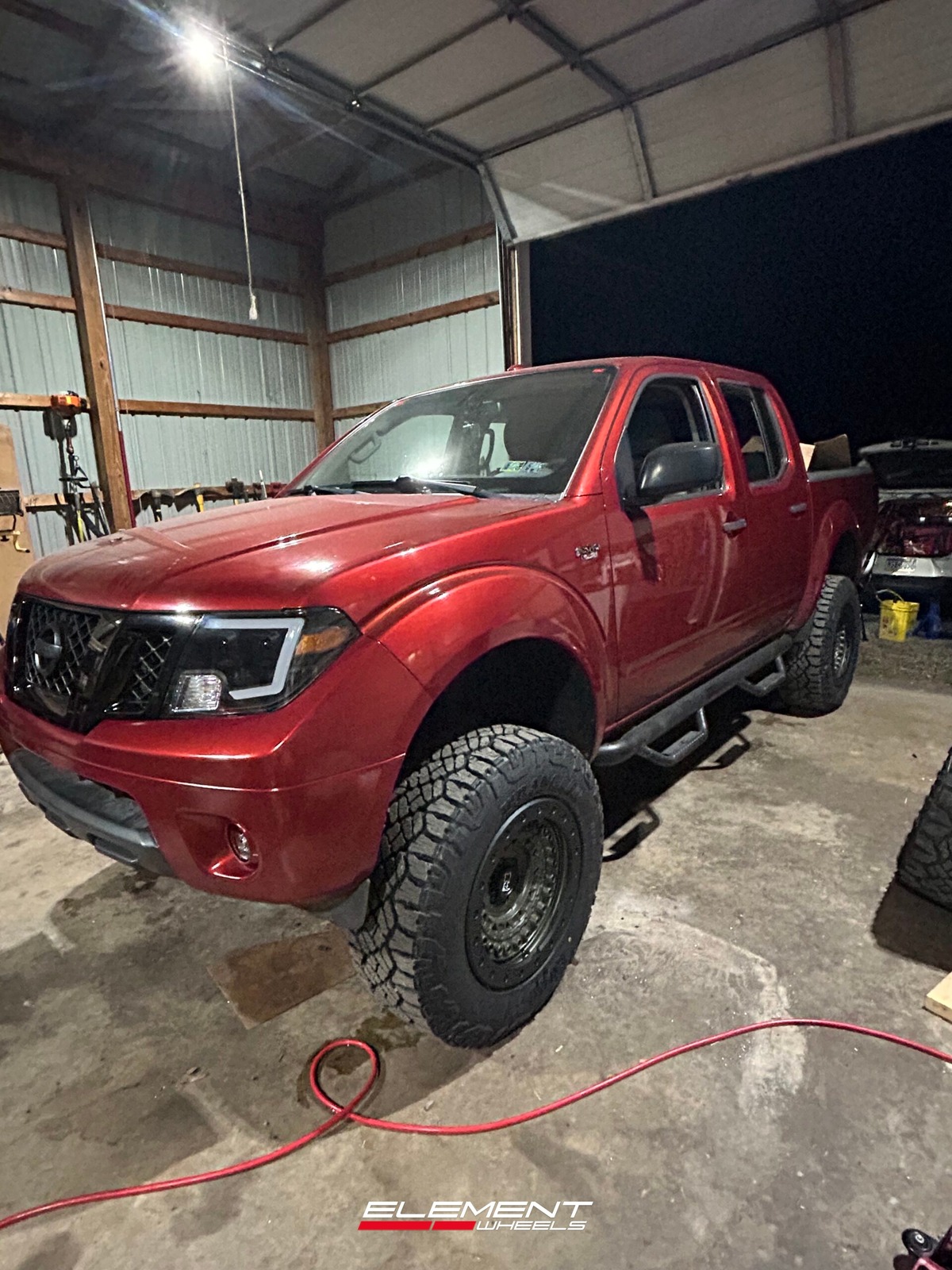 18 inch Black Rhino Barracade in OD Green w/ Black Rock Guard on a 2015 Nissan Frontier