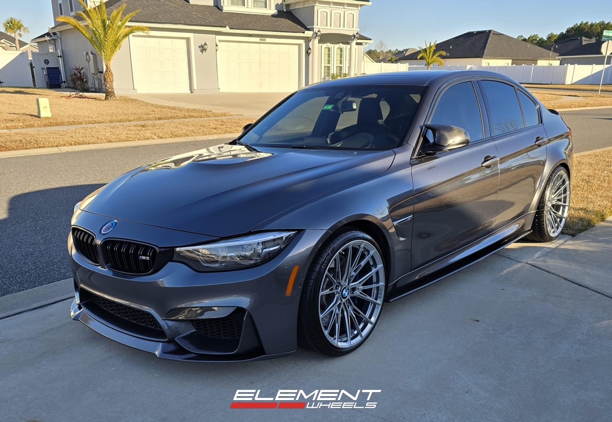 20 Staggered Variant Rian Chrome Powder coated on a 2018 BMW M3