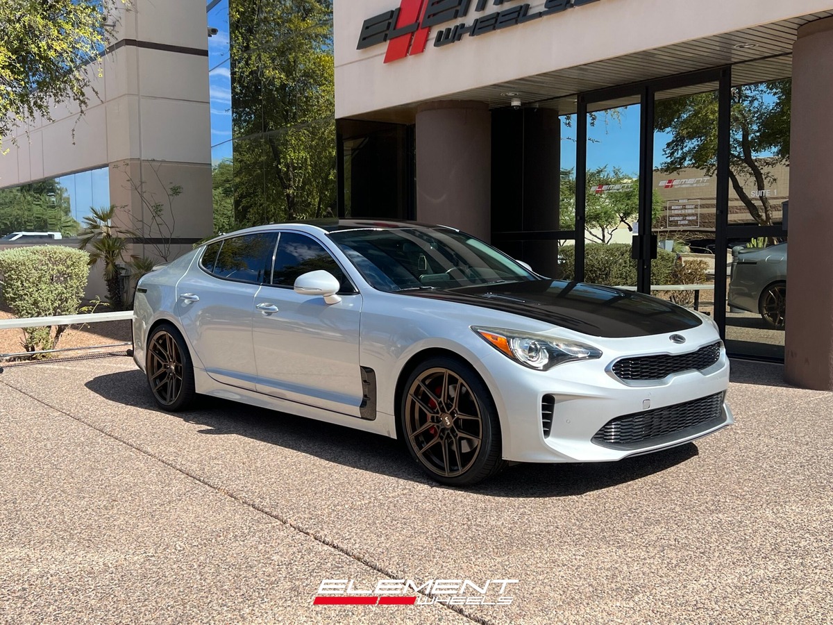 20 Inch Staggered Variant Helium Gloss Bronze on a 2018 Kia Stinger