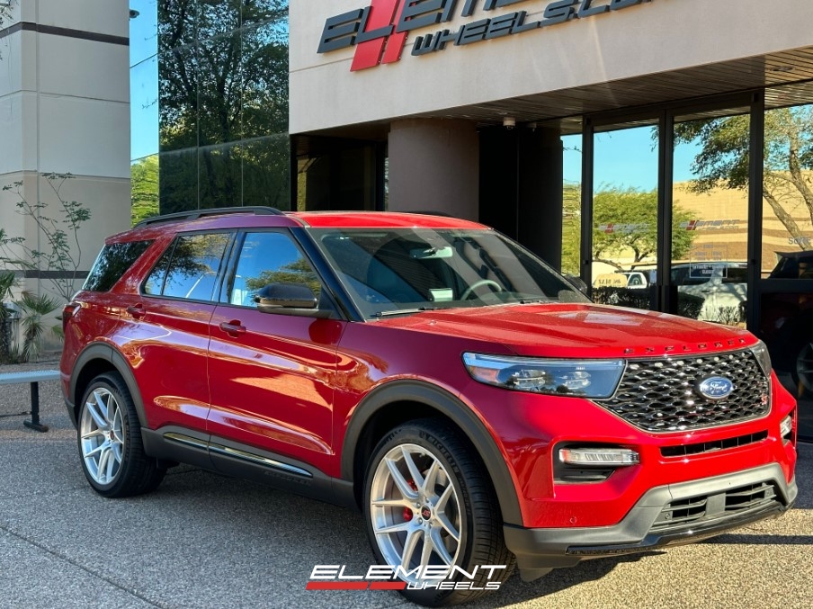 22 Inch Ace Alloy AFF02 Full Brushed Aluminum w/ Clear Coat on a 2023 Ford Explorer