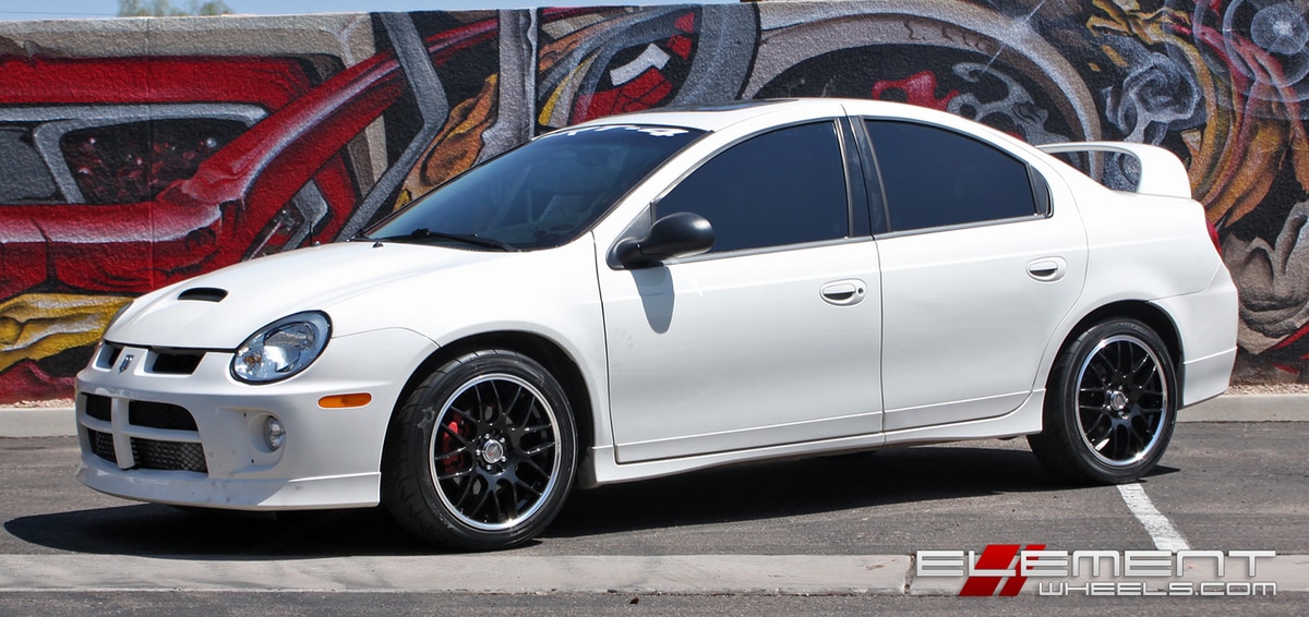 17x7.5 Drag DR-34 Gloss Black on a 05 Dodge Neon SRT4 w/ specs