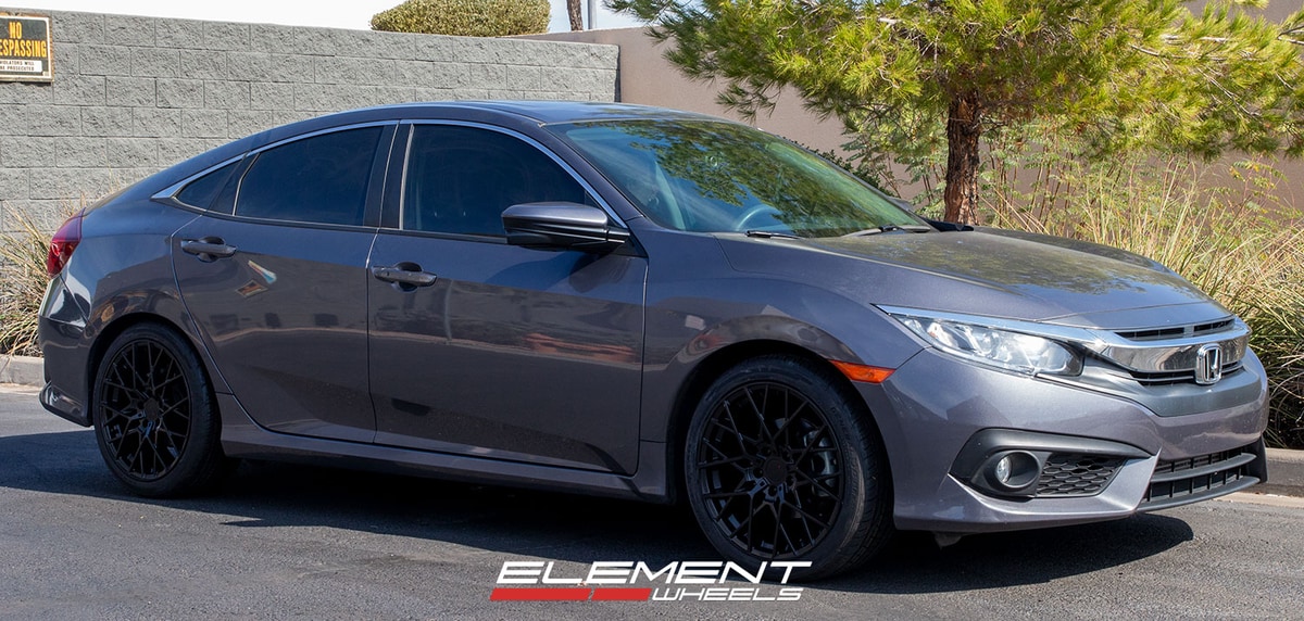 18 inch TSW Sebring Matte Black on a 2017 Honda Civic EX-T