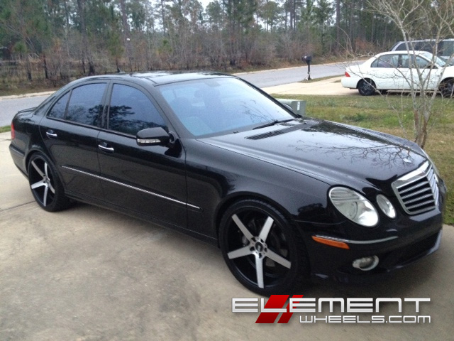 XO Miami Black/Brushed on Mercedes E350 w/ Specs
